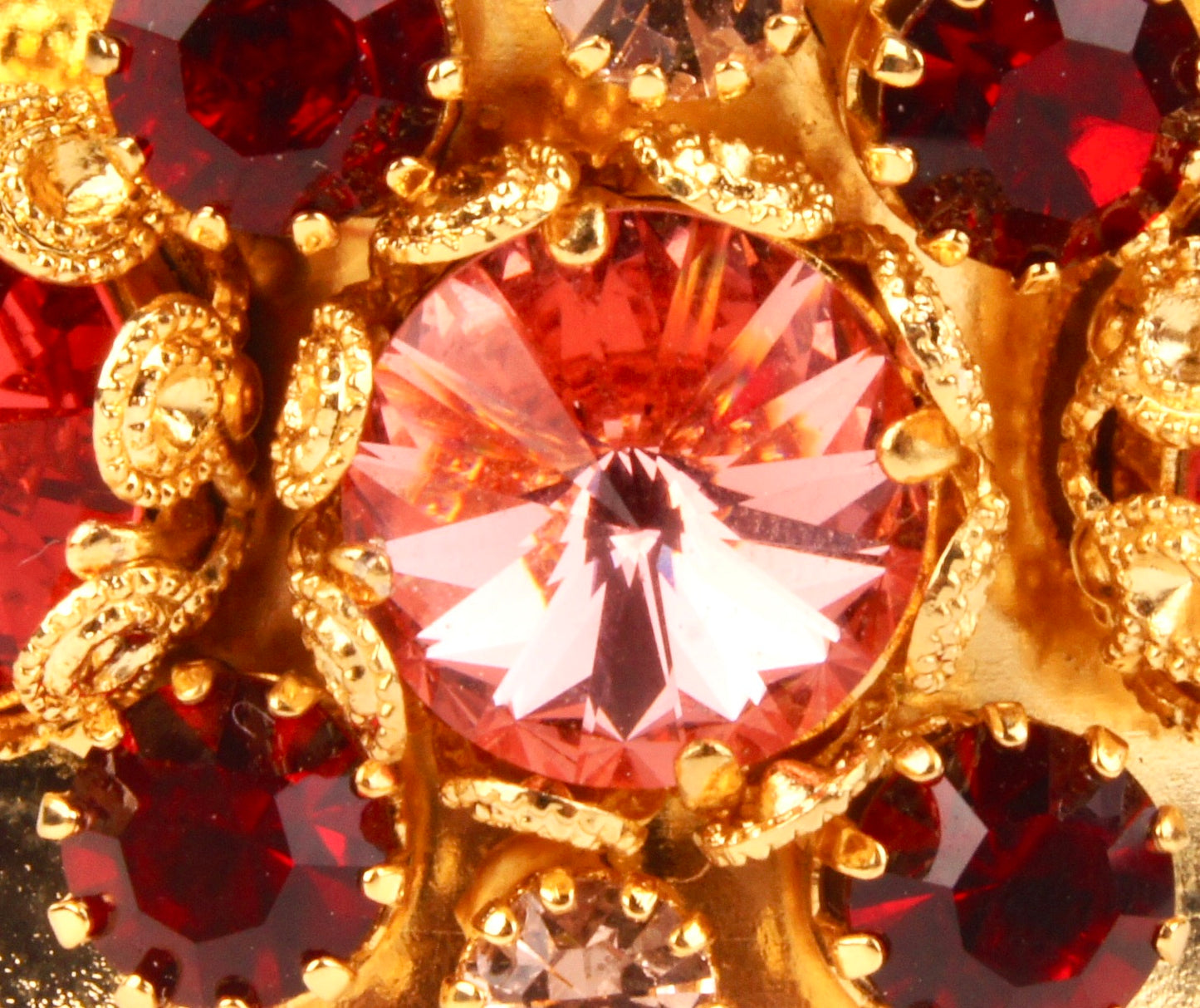 Floral Filigree Bangle Red
